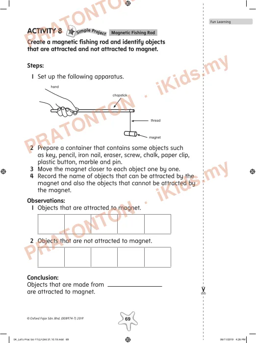 Pratonton muka 2 lembaran Fun Learning — Sains Tahun 1