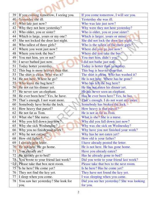 Pratonton muka 2 lembaran GRAMMAR : STRUCTURAL COMMON ERRORS — Bahasa Inggeris Tahun 1