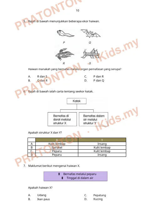 Pratonton muka 3 lembaran Haiwan — Sains Tahun 4
