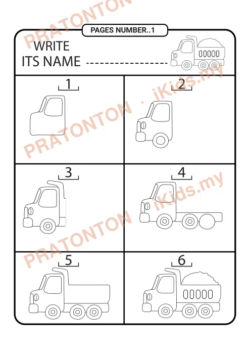Pratonton muka 1 lembaran How To Draw Step By Step Vehicle — Seni Anak Istimewa
