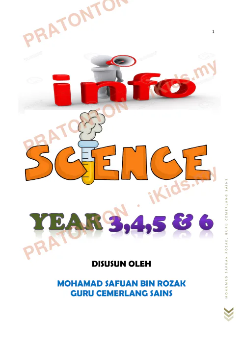 Pratonton muka 1 lembaran Info Sains — Nota Ringkas Guru Cemerlang — Sains Tahun 6