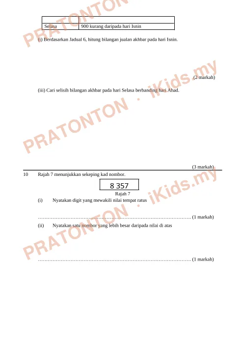 Pratonton muka 5 lembaran Latihan Matematik — Matematik Tahun 4