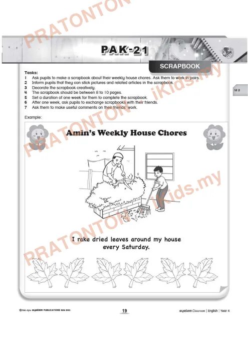 Pratonton muka 1 lembaran Kad Aktiviti PAK-21 Bahasa Inggeris — Modul 2: Scrapbook — Bahasa Inggeris Tahun 6