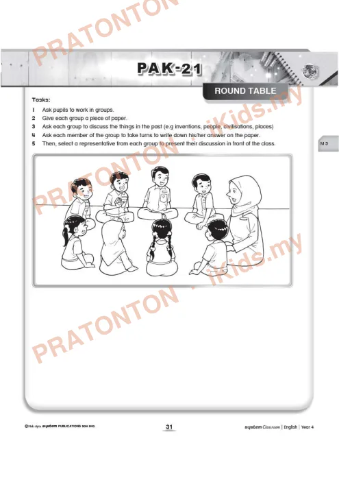 Pratonton muka 1 lembaran Kad Aktiviti PAK-21 Bahasa Inggeris — Modul 3: Round Table — Bahasa Inggeris Tahun 6