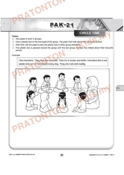 Pratonton muka 1 lembaran Kad Aktiviti PAK-21 Bahasa Inggeris — Modul 8: Circle Time — Bahasa Inggeris Tahun 6