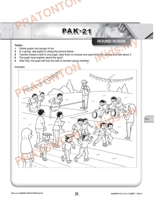 Pratonton muka 1 lembaran Kad Aktiviti PAK-21 Bahasa Inggeris — Modul 9: Round Robin — Bahasa Inggeris Tahun 6