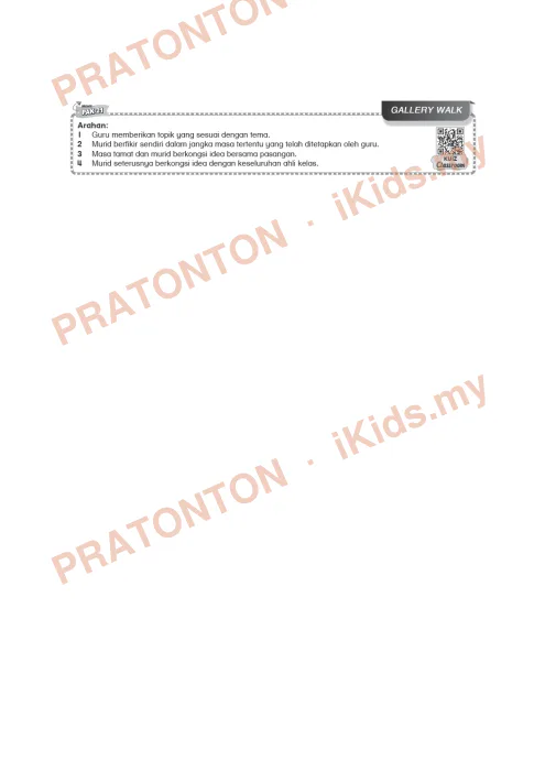 Pratonton muka 1 lembaran Kad Aktiviti PAK-21 Bahasa Melayu — Tema 1: Gallery Walk (Ringkas) — Bahasa Melayu Tahun 6