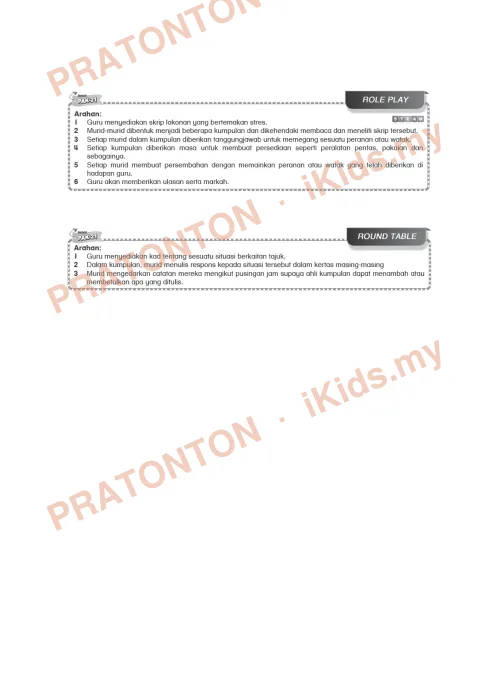 Pratonton muka 1 lembaran Kad Aktiviti PAK-21 Bahasa Melayu — Tema 2: Role Play dan Round Table — Bahasa Melayu Tahun 6