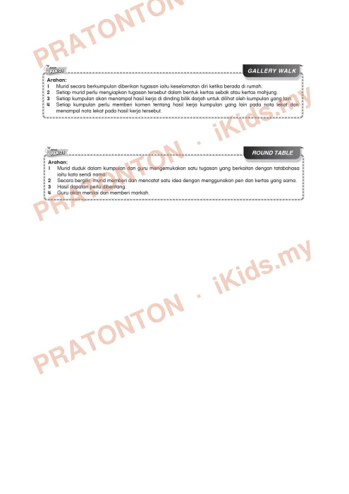 Pratonton muka 1 lembaran Kad Aktiviti PAK-21 Bahasa Melayu — Tema 3: Gallery Walk dan Round Table — Bahasa Melayu Tahun 6