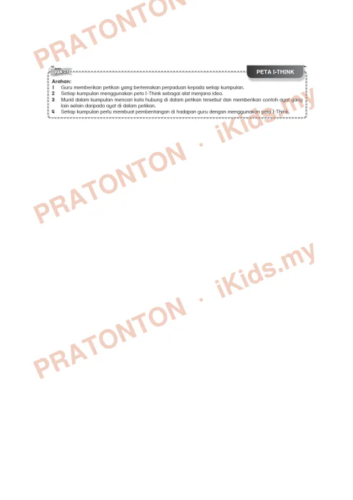 Pratonton muka 1 lembaran Kad Aktiviti PAK-21 Bahasa Melayu — Tema 4: Peta i-Think — Bahasa Melayu Tahun 6