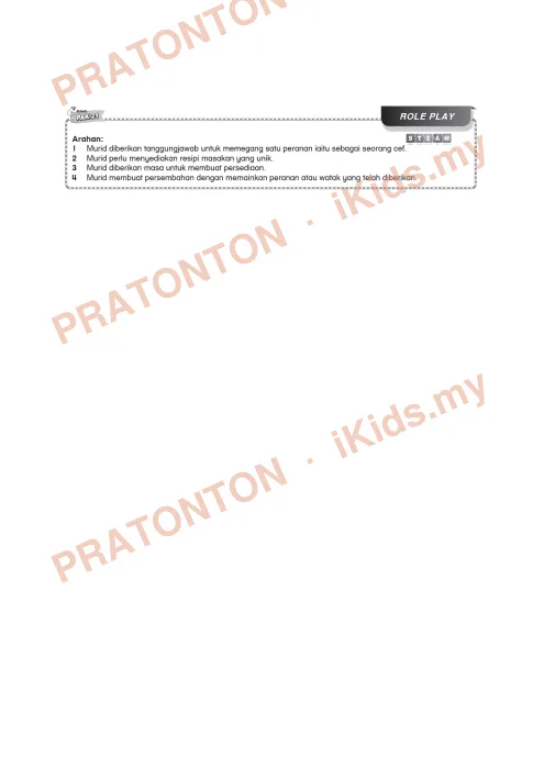 Pratonton muka 1 lembaran Kad Aktiviti PAK-21 Bahasa Melayu — Tema 4: Role Play — Bahasa Melayu Tahun 6