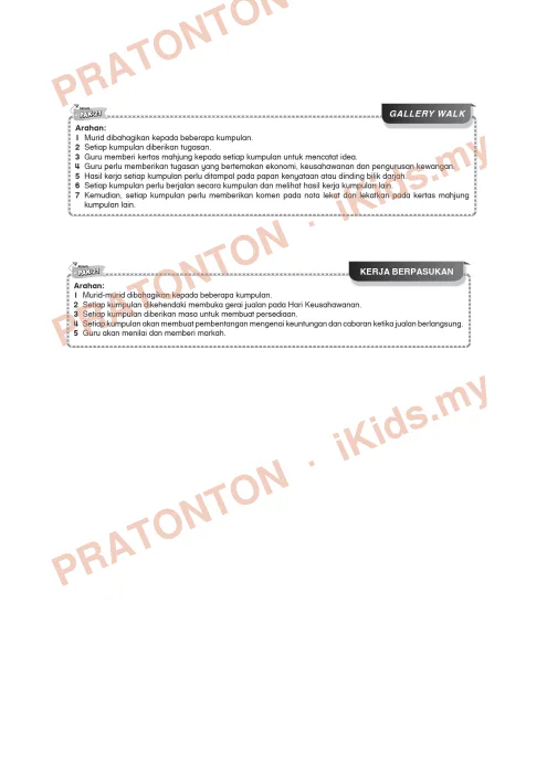 Pratonton muka 1 lembaran Kad Aktiviti PAK-21 Bahasa Melayu — Tema 8: Gallery Walk dan Kerja Berpasukan — Bahasa Melayu Tahun 6