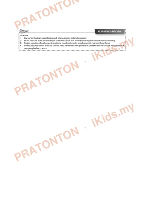 Pratonton muka 1 lembaran Kad Aktiviti PAK-21 Bahasa Melayu — Tema 9: Rotating Review — Bahasa Melayu Tahun 6