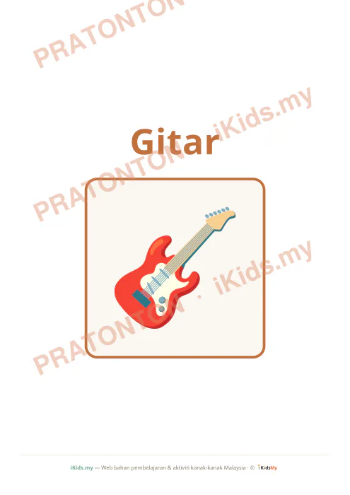 Pratonton muka 1 lembaran Kad Alat Muzik (Flashcard Besar) — Seni Anak Istimewa