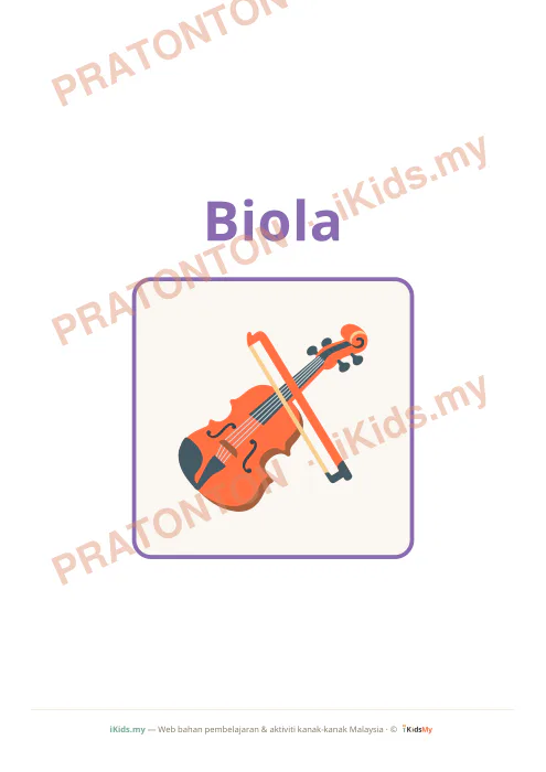 Pratonton muka 4 lembaran Kad Alat Muzik (Flashcard Besar) — Seni Anak Istimewa