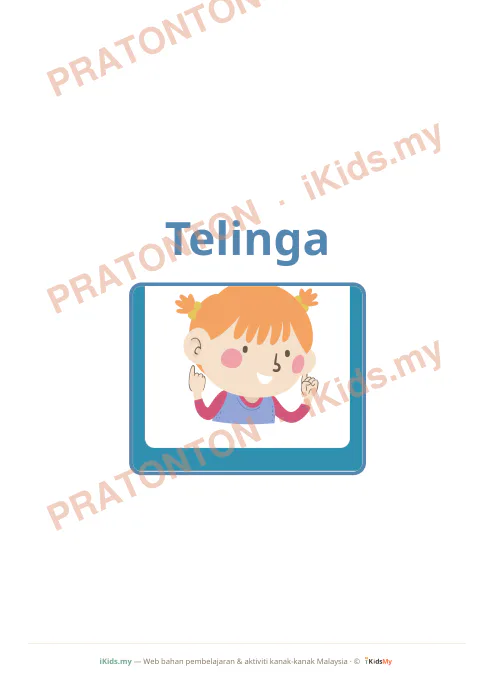 Pratonton muka 1 lembaran Kad Anggota Badan (Flashcard Besar) — Sains Anak Istimewa
