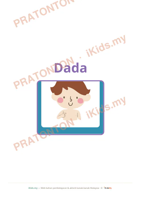 Pratonton muka 4 lembaran Kad Anggota Badan (Flashcard Besar) — Sains Anak Istimewa
