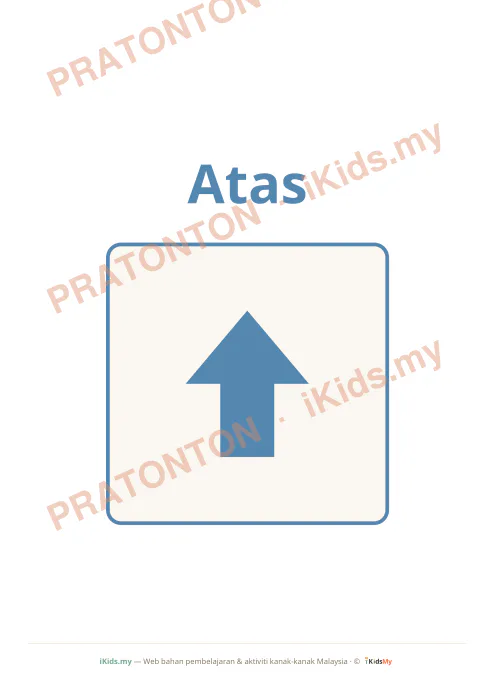 Pratonton muka 1 lembaran Kad Arah (Flashcard Besar) — Bahasa Melayu Anak Istimewa