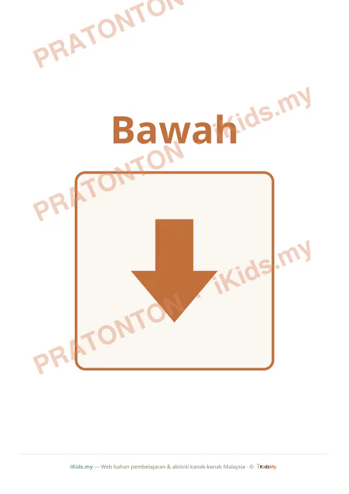 Pratonton muka 2 lembaran Kad Arah (Flashcard Besar) — Bahasa Melayu Anak Istimewa