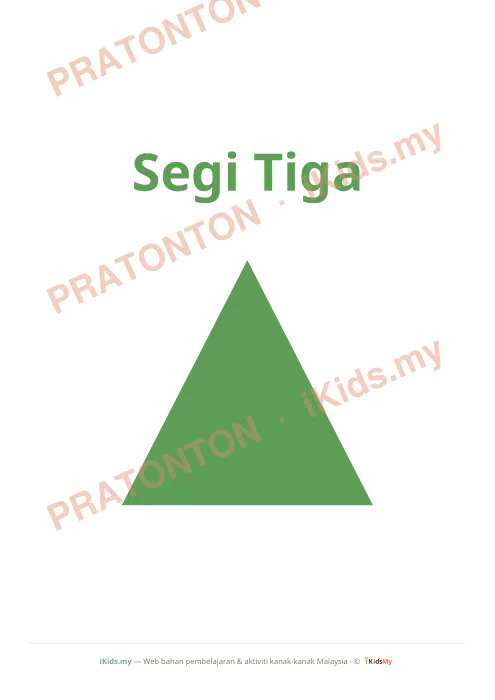Pratonton muka 3 lembaran Kad Bentuk 2D (Flashcard Besar) — Matematik Anak Istimewa