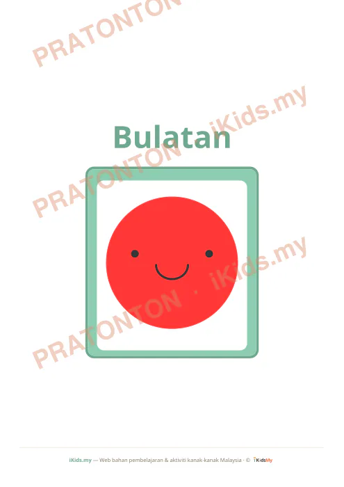 Pratonton muka 1 lembaran Kad Bentuk (Flashcard Besar) — Matematik Anak Istimewa