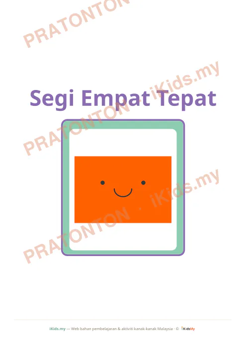 Pratonton muka 4 lembaran Kad Bentuk (Flashcard Besar) — Matematik Anak Istimewa