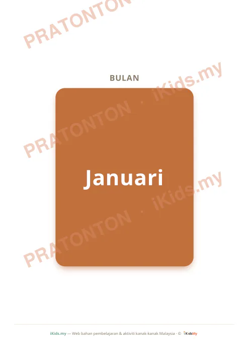 Pratonton muka 1 lembaran Kad Bulan (Flashcard Besar) — Bahasa Melayu Anak Istimewa