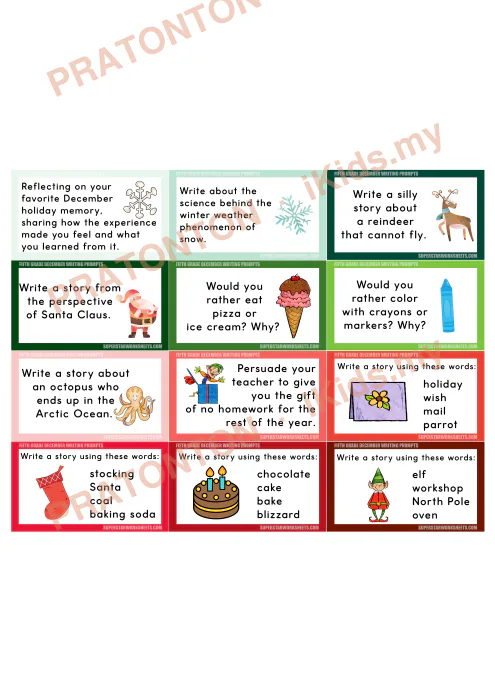 Pratonton muka 1 lembaran Kad Cadangan Penulisan Bahasa Inggeris Tahun 5 — Disember (Bahagian 2) — Bahasa Inggeris Tahun 5