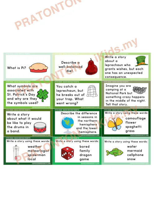Pratonton muka 1 lembaran Kad Cadangan Penulisan Bahasa Inggeris Tahun 5 — Mac (Bahagian 2) — Bahasa Inggeris Tahun 5