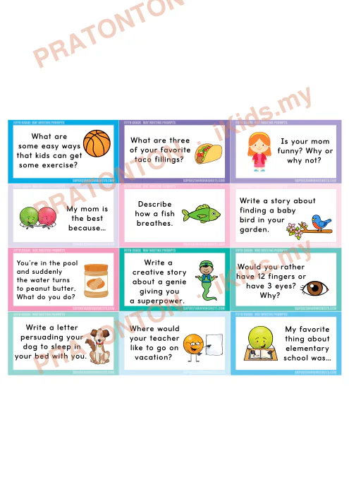 Pratonton muka 1 lembaran Kad Cadangan Penulisan Bahasa Inggeris Tahun 5 — Mei (Bahagian 1) — Bahasa Inggeris Tahun 5