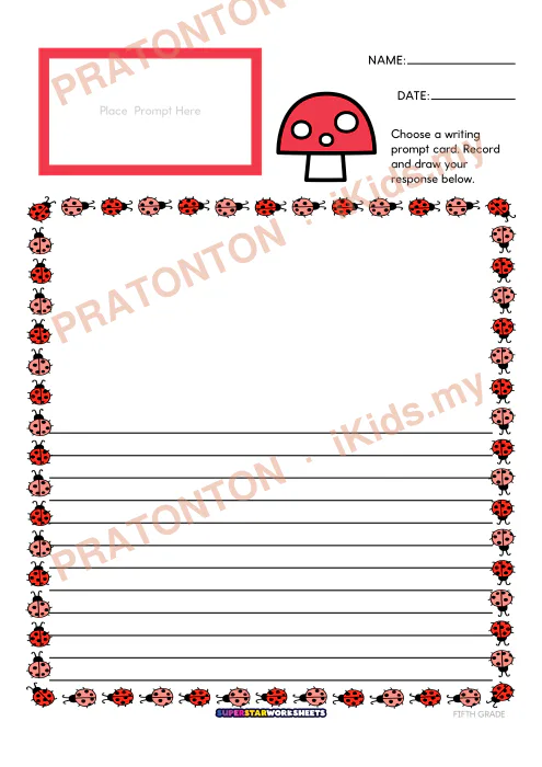 Pratonton muka 1 lembaran Kad Cadangan Penulisan Bahasa Inggeris Tahun 5 — Musim Bunga (Set 130) — Bahasa Inggeris Tahun 5