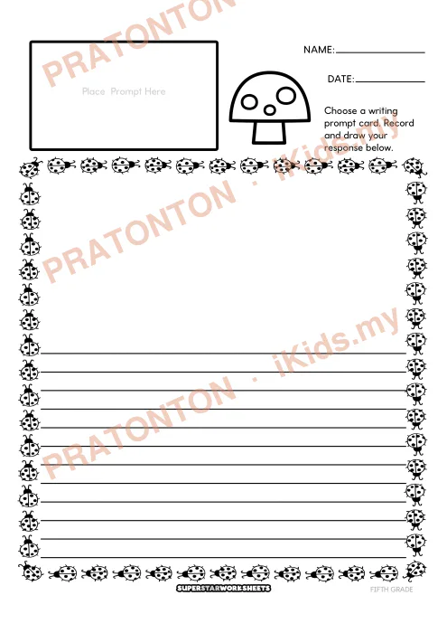 Pratonton muka 1 lembaran Kad Cadangan Penulisan Bahasa Inggeris Tahun 5 — Musim Bunga (Set 17) — Bahasa Inggeris Tahun 5