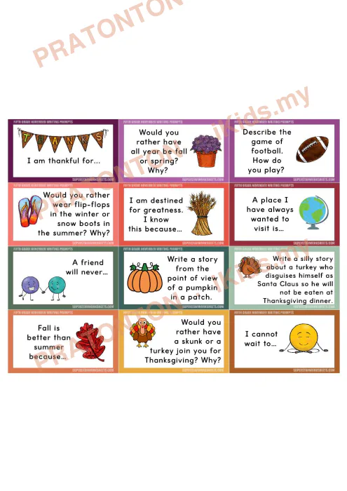 Pratonton muka 1 lembaran Kad Cadangan Penulisan Bahasa Inggeris Tahun 5 — November — Bahasa Inggeris Tahun 5