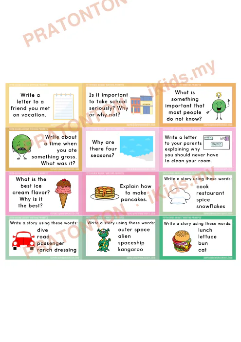 Pratonton muka 1 lembaran Kad Cadangan Penulisan Bahasa Inggeris Tahun 5 — Ogos (Bahagian 2) — Bahasa Inggeris Tahun 5