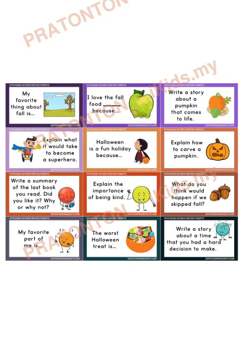 Pratonton muka 1 lembaran Kad Cadangan Penulisan Bahasa Inggeris Tahun 5 — Oktober — Bahasa Inggeris Tahun 5