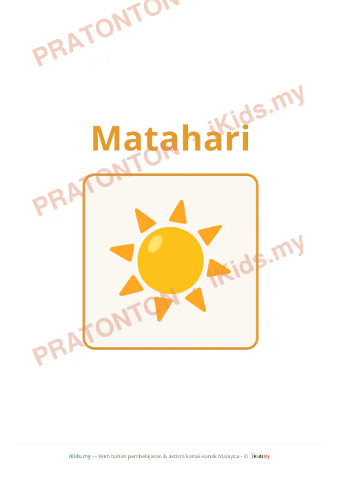 Pratonton muka 1 lembaran Kad Cakerawala (Flashcard Besar) — Sains Anak Istimewa