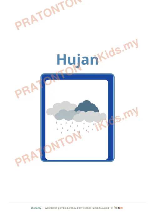 Pratonton muka 1 lembaran Kad Cuaca (Flashcard Besar) — Sains Anak Istimewa