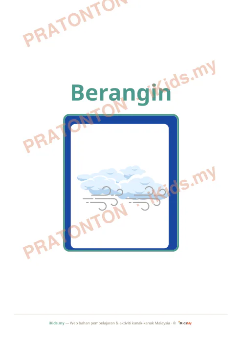 Pratonton muka 4 lembaran Kad Cuaca (Flashcard Besar) — Sains Anak Istimewa