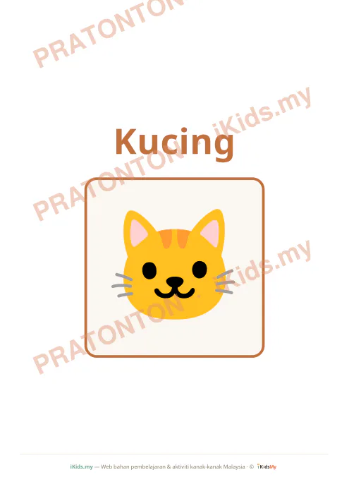 Pratonton muka 1 lembaran Kad Haiwan (Flashcard Besar) — Sains Anak Istimewa