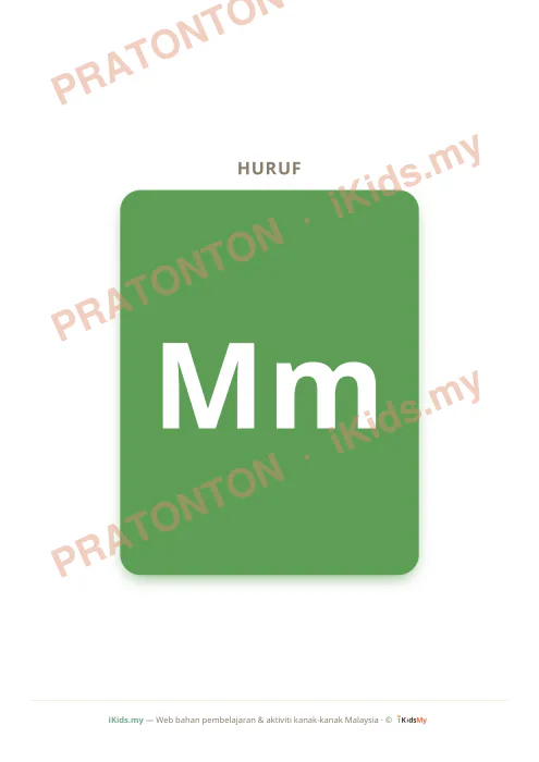 Pratonton muka 13 lembaran Kad Huruf A–Z (Flashcard Besar) — Bahasa Melayu Anak Istimewa