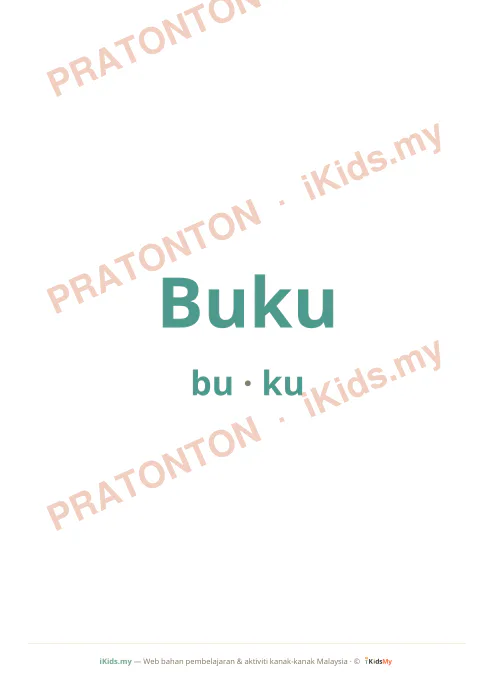 Pratonton muka 4 lembaran Kad Membaca KVKV (Bo-la, Ro-ti) — Bahasa Melayu Anak Istimewa
