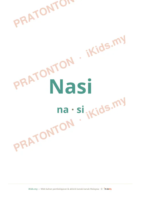 Pratonton muka 4 lembaran Kad Membaca KVKV Set 2 — Bahasa Melayu Anak Istimewa