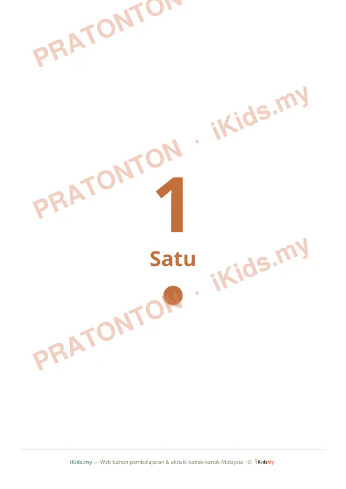 Pratonton muka 1 lembaran Kad Nombor 1-10 (Flashcard Besar) — Matematik Anak Istimewa