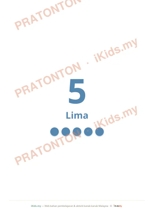 Pratonton muka 5 lembaran Kad Nombor 1-10 (Flashcard Besar) — Matematik Anak Istimewa