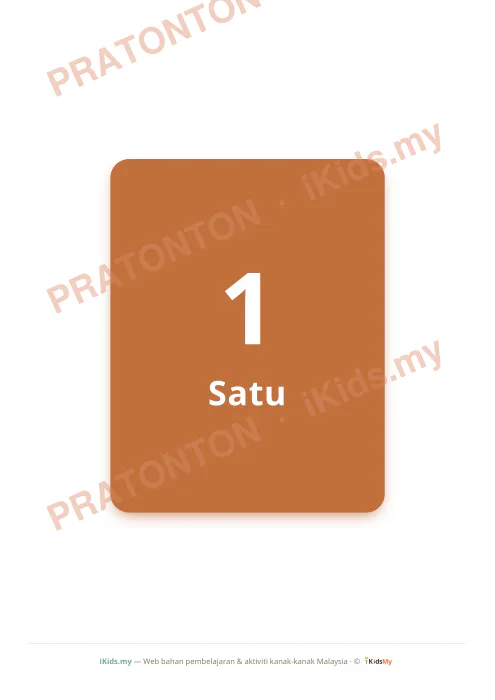 Pratonton muka 1 lembaran Kad Nombor & Perkataan (1–10) — Matematik Anak Istimewa