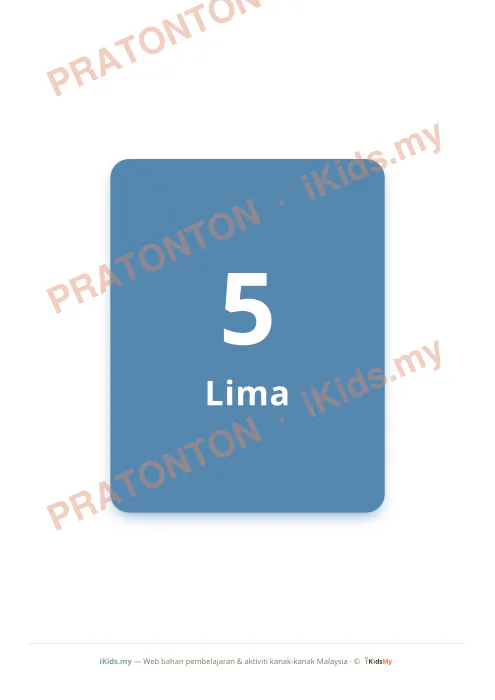 Pratonton muka 5 lembaran Kad Nombor & Perkataan (1–10) — Matematik Anak Istimewa