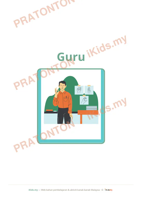 Pratonton muka 1 lembaran Kad Pekerjaan (Flashcard Besar) — Bahasa Melayu Anak Istimewa