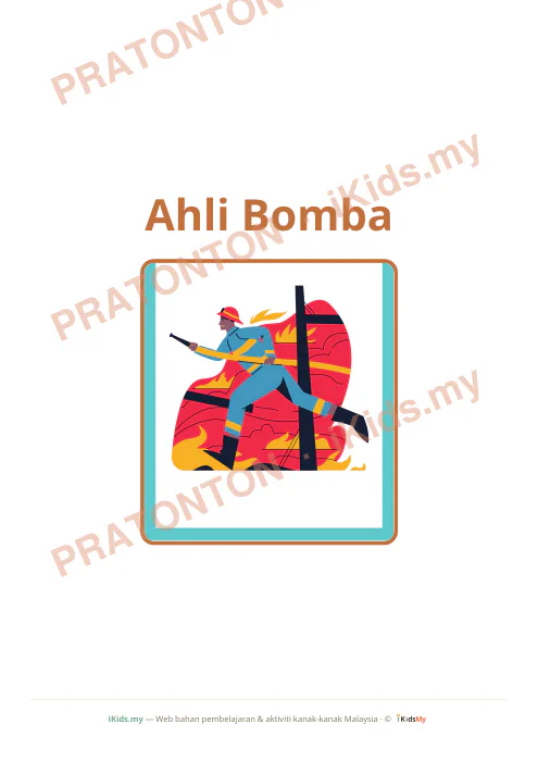 Pratonton muka 6 lembaran Kad Pekerjaan (Flashcard Besar) — Bahasa Melayu Anak Istimewa