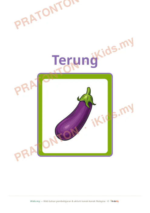 Pratonton muka 6 lembaran Kad Sayur (Flashcard Besar) — Bahasa Melayu Anak Istimewa