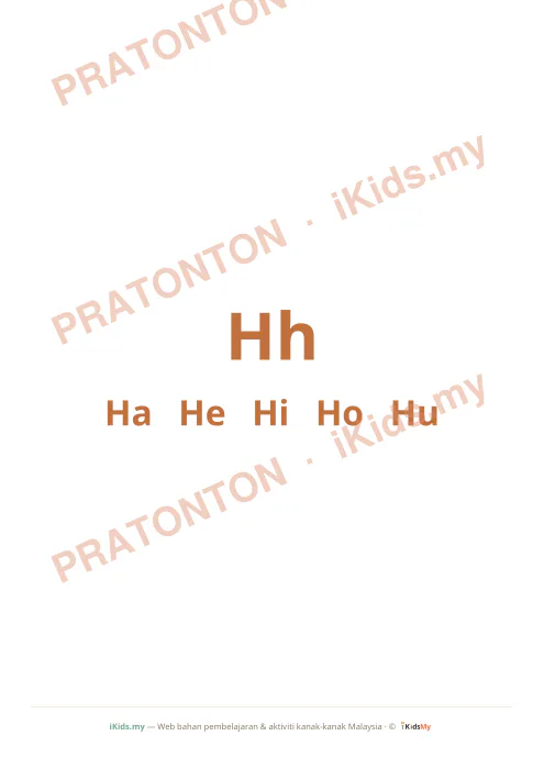 Pratonton muka 1 lembaran Kad Suku Kata KV Set 2 (H J W Y F Z) — Bahasa Melayu Anak Istimewa